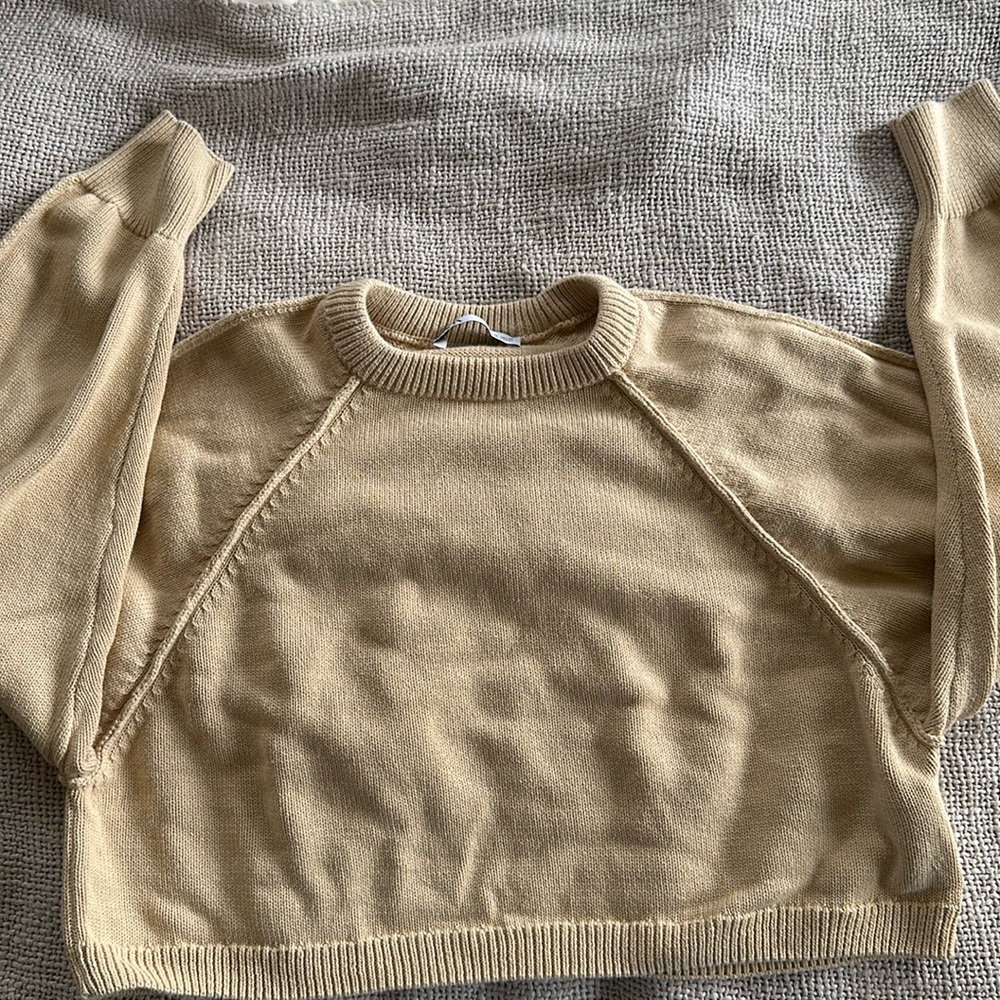 Zara cropped cotton sweater